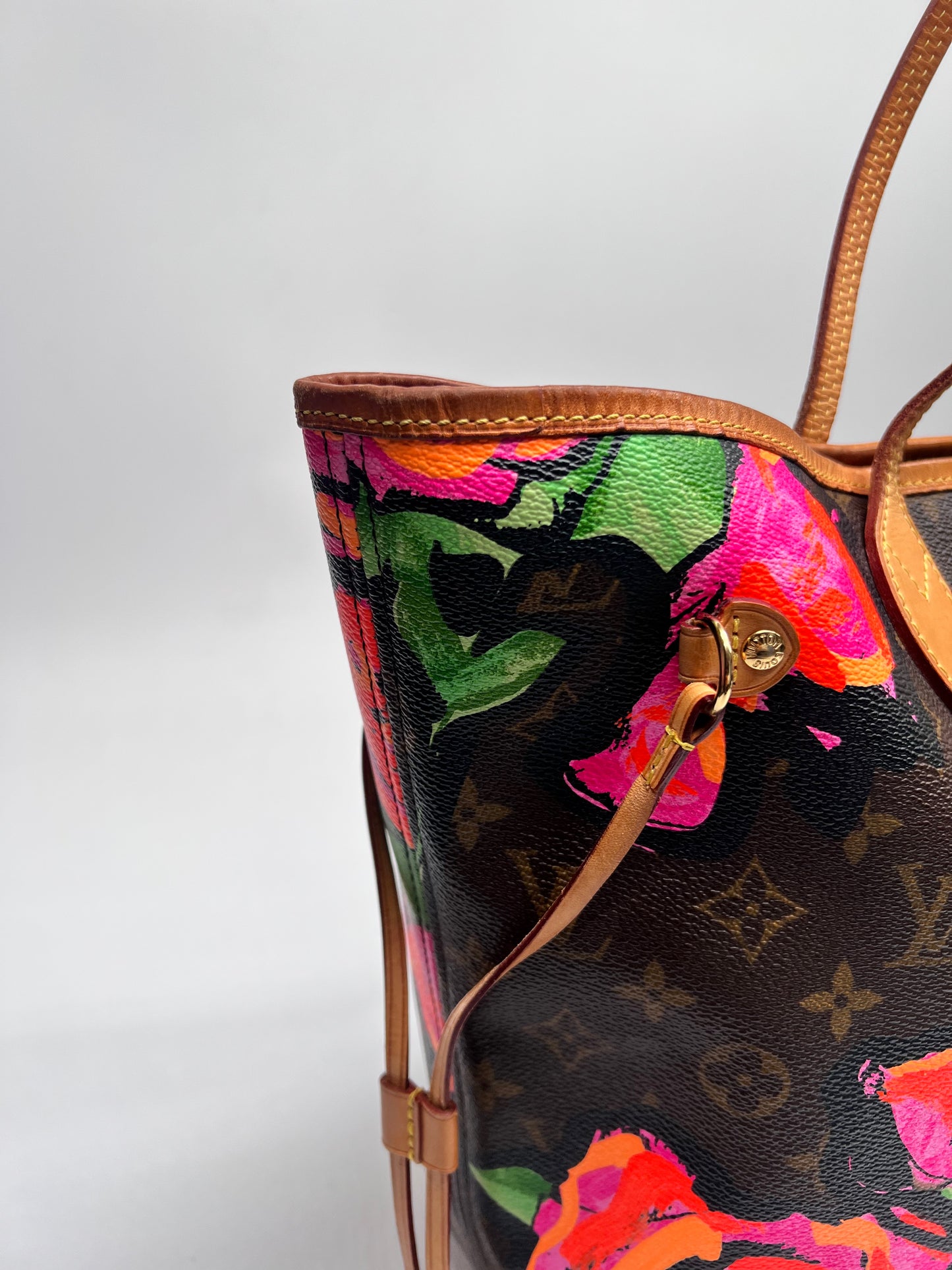 Louis Vuitton Brown Handbags Nevefull Roses MM