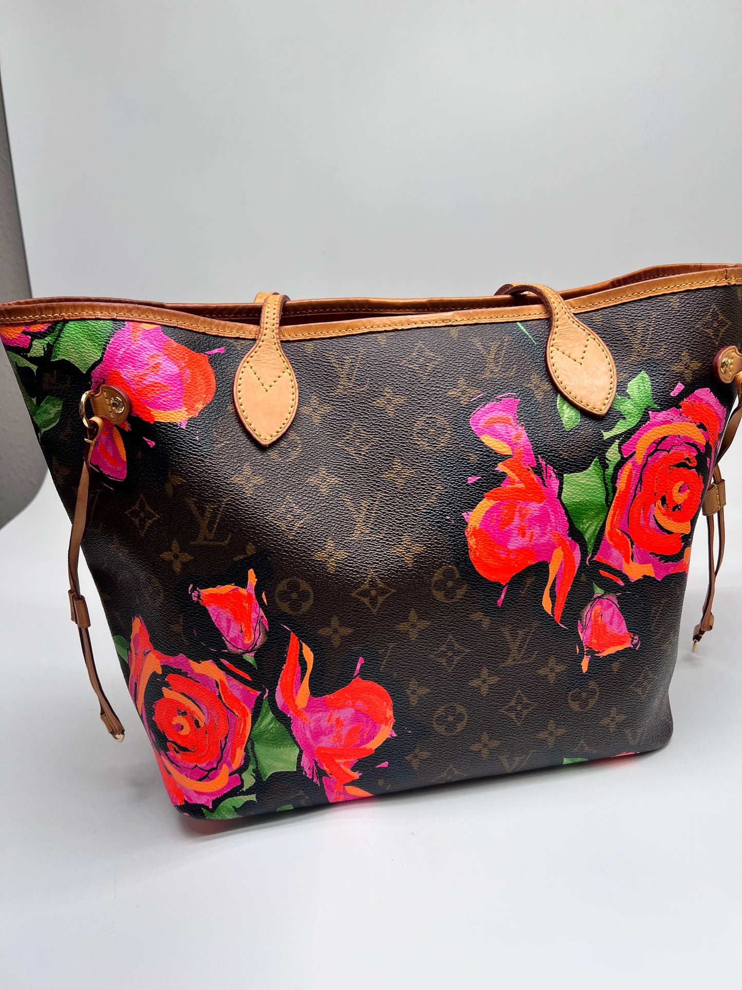 Louis Vuitton Brown Handbags Nevefull Roses MM