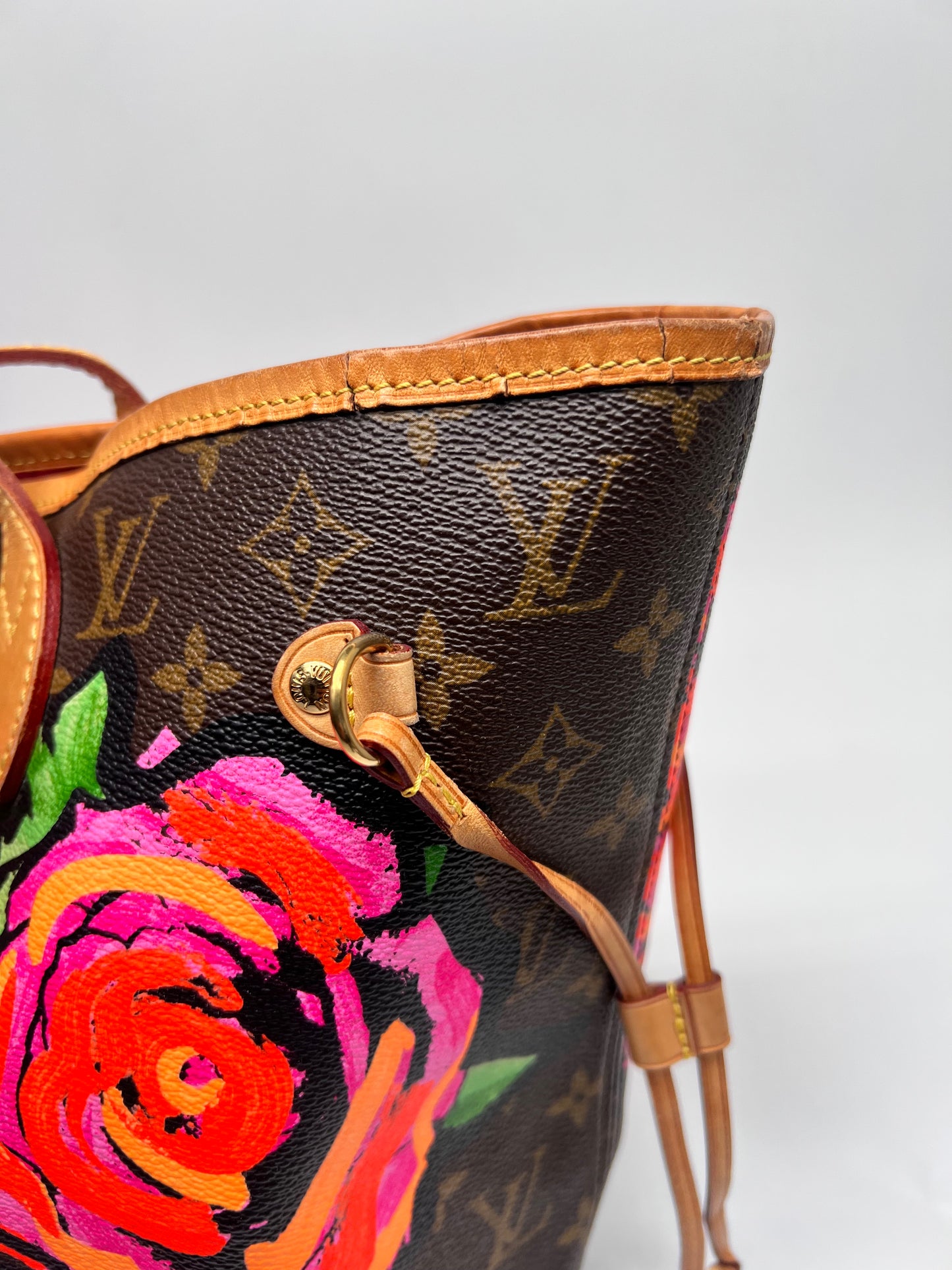 Louis Vuitton Brown Handbags Nevefull Roses MM
